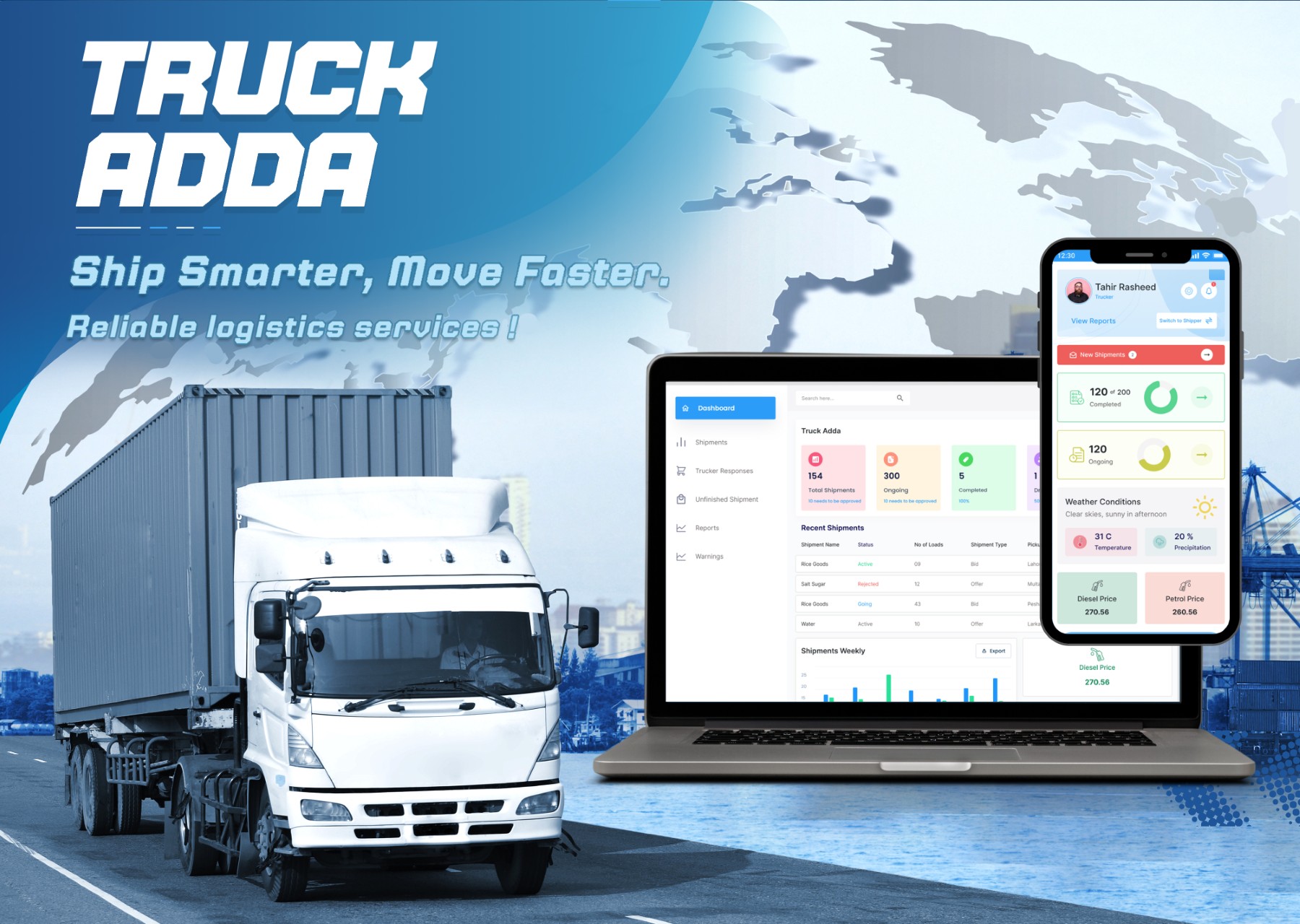 Truck Adda - Mobile and web application development project by SYDSTACK
